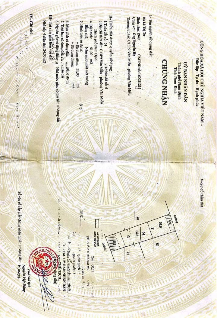 Bán nhà Phường Văn Miếu 65m² giá 1.65 tỷ - Ô tô vào tận nhà!