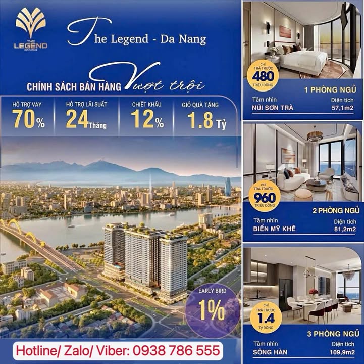 Căn Hộ The Legend Đà Nẵng - View Rồng Phun Lửa, Sổ Hồng Lâu Dài