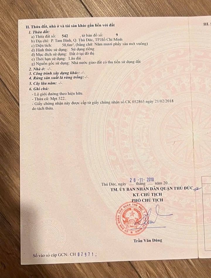 Đất nền Tam Bình Thủ Đức 51m² giá 3.7 tỷ - Sổ hồng chính chủ!