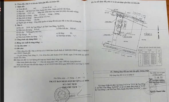 Bán Đất Tặng Nhà 185m² Hóc Môn - Sổ Hồng Riêng, Giá 6 Tỷ