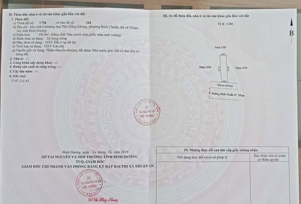 Bán Đất Mặt Tiền Bình Chuẩn 67, Thuận An - 69.5m² Sổ Hồng Riêng