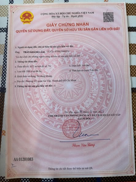 Đất Thổ Cư Quận Gò Vấp 978m² Giá 90 Tỷ - Sổ Hồng Chính Chủ