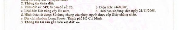 Bán Đất Vườn Long Phước, Thủ Đức 2468m² Sổ Đỏ - Giá Đầu Tư 37.5 Tỷ