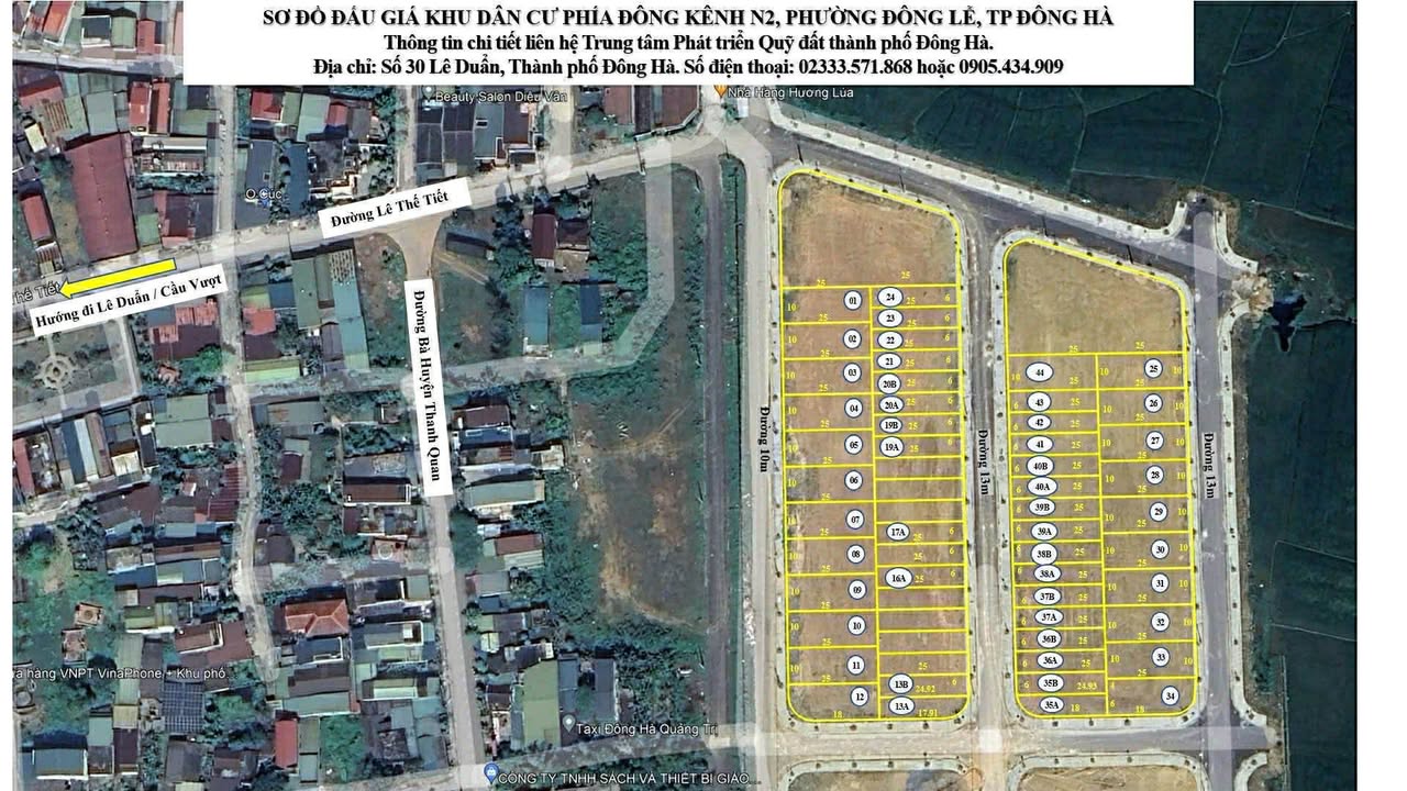 Đất nền KDC Lê Thế Tiết Đông Hà 150m² giá 1.4 tỷ - Sổ đỏ chính chủ