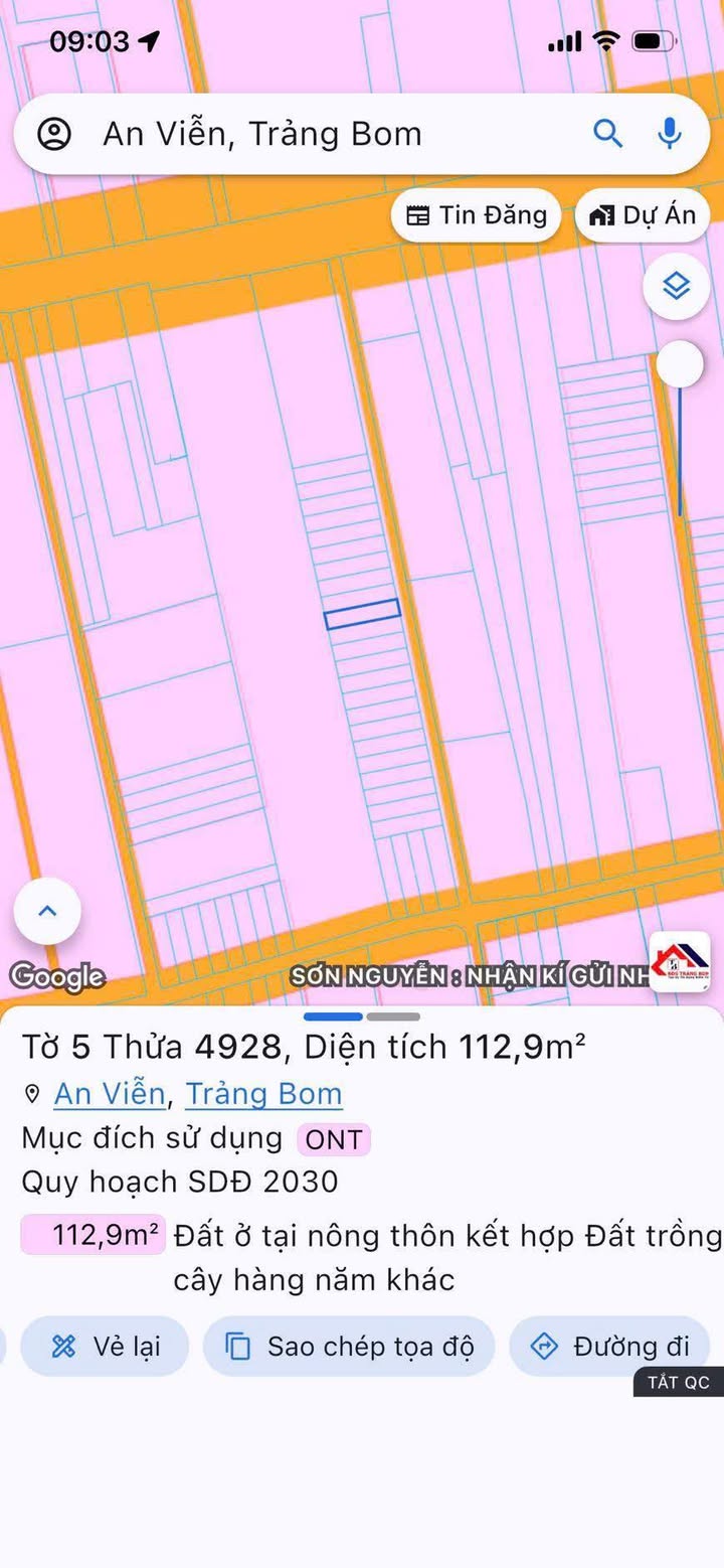 Đất nền Trảng Bom 110m² - Sổ đỏ chính chủ, thổ cư 100%