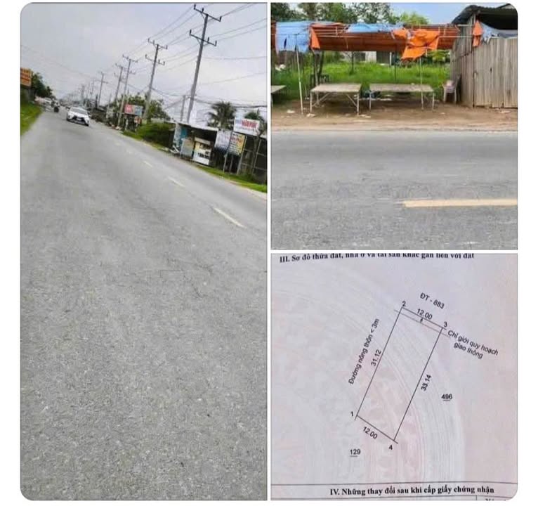 Đất nền Giao Long, Bến Tre 382m² - Sổ đỏ chính chủ, 2 mặt tiền QL57B