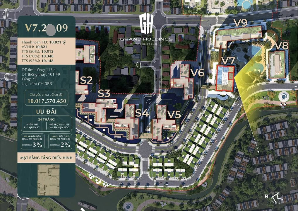 Căn hộ Sunshine Sky City Quận 7 113m² 10 tỷ - View đẹp tầng cao!