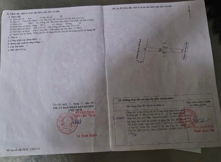 Đất nền mặt tiền Nguyễn Chí Thanh Chư Sê 402m² giá 900 triệu - Sổ đỏ sẵn