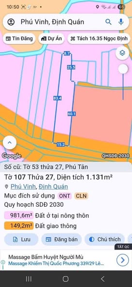 Đất Phú Vinh 1130m² giá 2 tỷ - Sổ đỏ sẵn, gần Thác Ba Giọt!