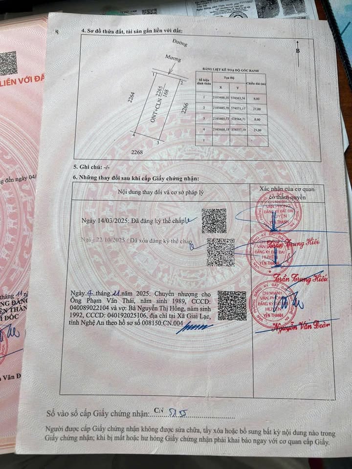 Bán đất Đồng Vằng Văn Thành 168m² giá 1 tỷ - Sổ đỏ chính chủ!