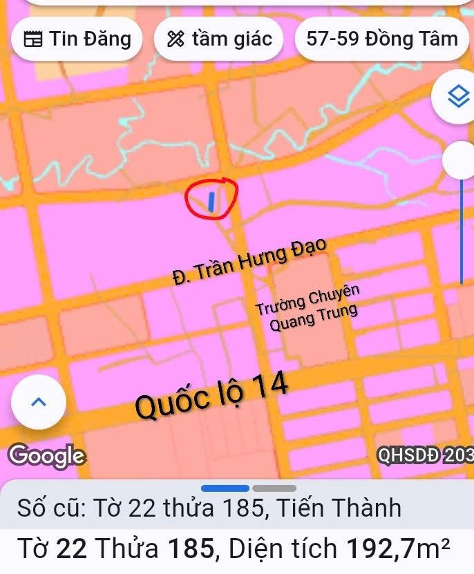 Bán đất tặng nhà gần Trường Chuyên Quang Trung, Bình Phước - 185m²