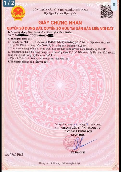 Đất nền Lương Sơn Hòa Bình 118m² - Sổ đỏ chính chủ, đầu tư sinh lời ngay!