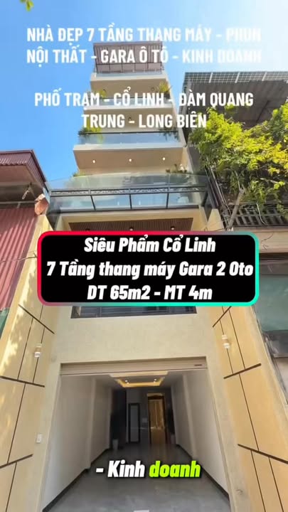 Nhà 7 Tầng Kinh Doanh Cổ Linh, Long Biên - Giảm 1 Tỷ, View Aeon Mall