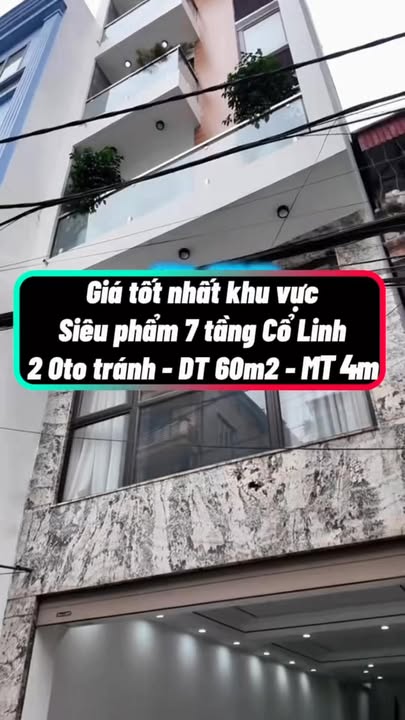 Nhà Phố Kinh Doanh Cổ Linh 60m² - 7 Tầng Thang Máy - Giảm Sâu 1 Tỷ