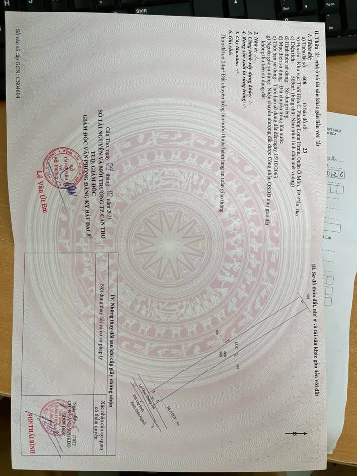 Đất Thổ Cư Ô Môn 509m² - Sổ Hồng Sẵn Sàng, Giá 999 Triệu