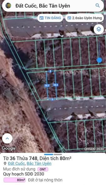 Đất nền Bắc Tân Uyên 80m² - Sổ đỏ chính chủ, giá tốt!