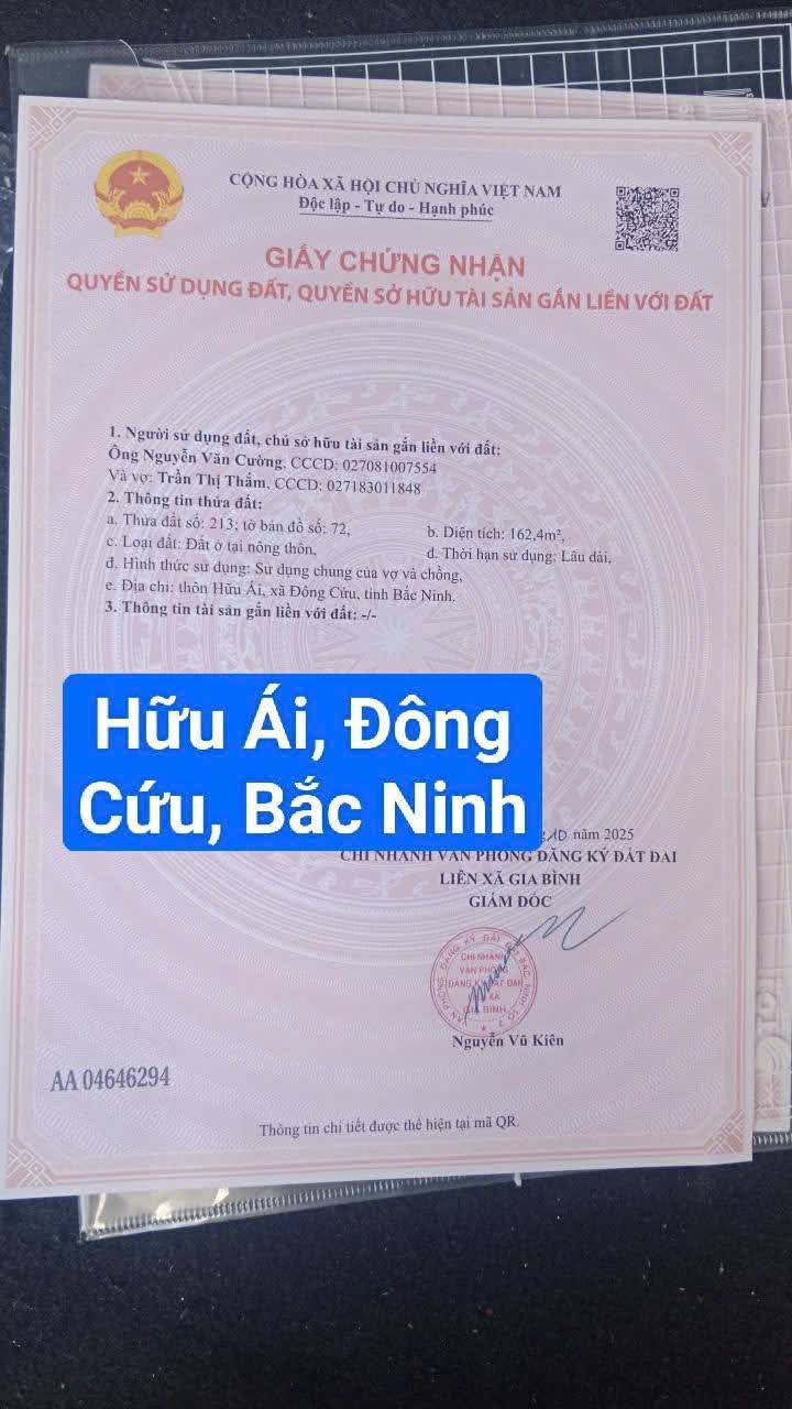 Đất nền Gia Bình 162m² - Sổ đỏ chính chủ, đón đầu sân bay & KCN
