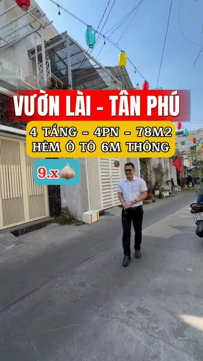 Nhà phố Vườn Lài Tân Phú 78m² giá 9 tỷ - Ô tô vào tận nhà!