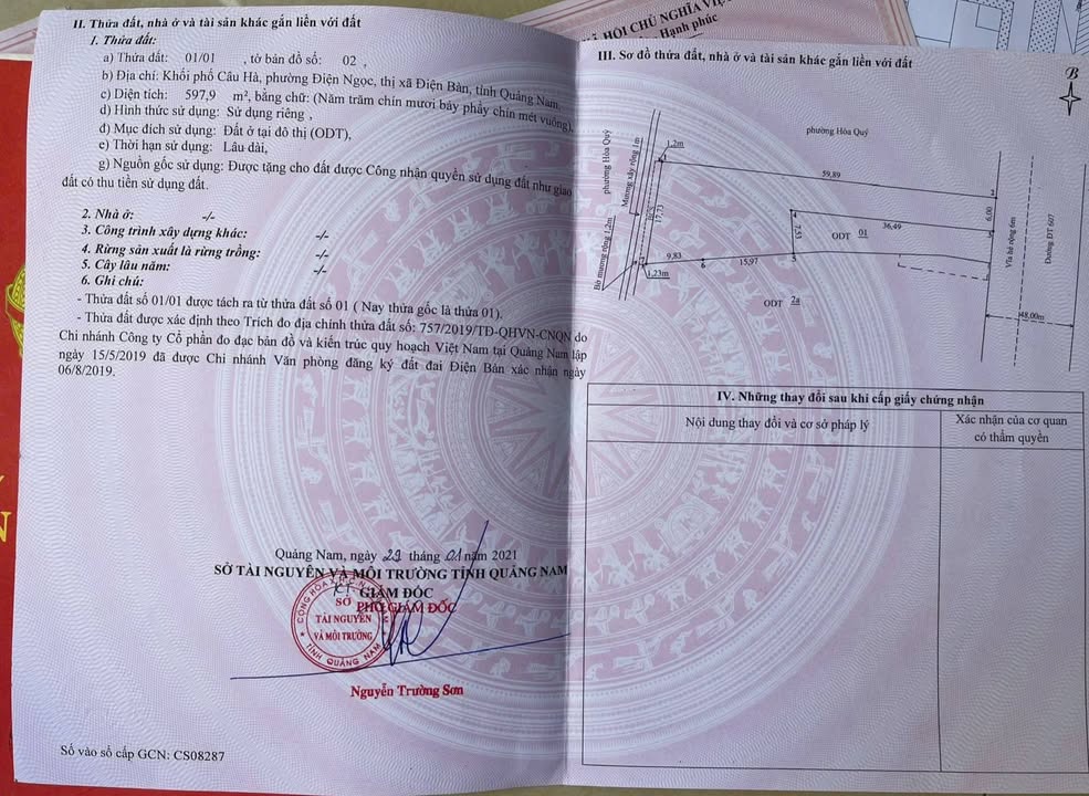 Nhà mặt tiền Trần Hưng Đạo Điện Ngọc 598m² - Đầu tư sinh lời!