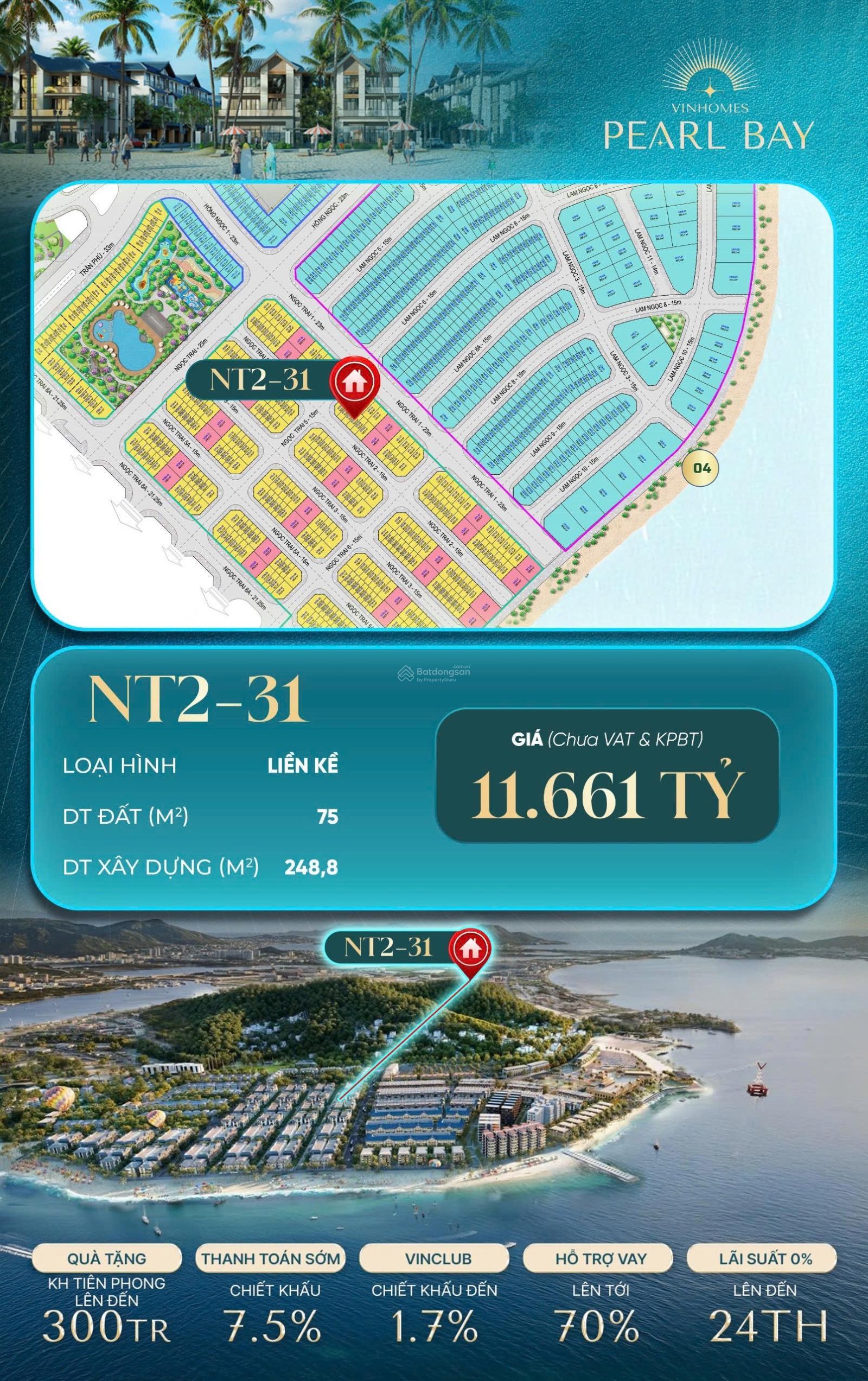 Nhà Phố Vinhomes Pearl Bay Nha Trang 75m² - Vị trí đắc địa đầu tư sinh lời!