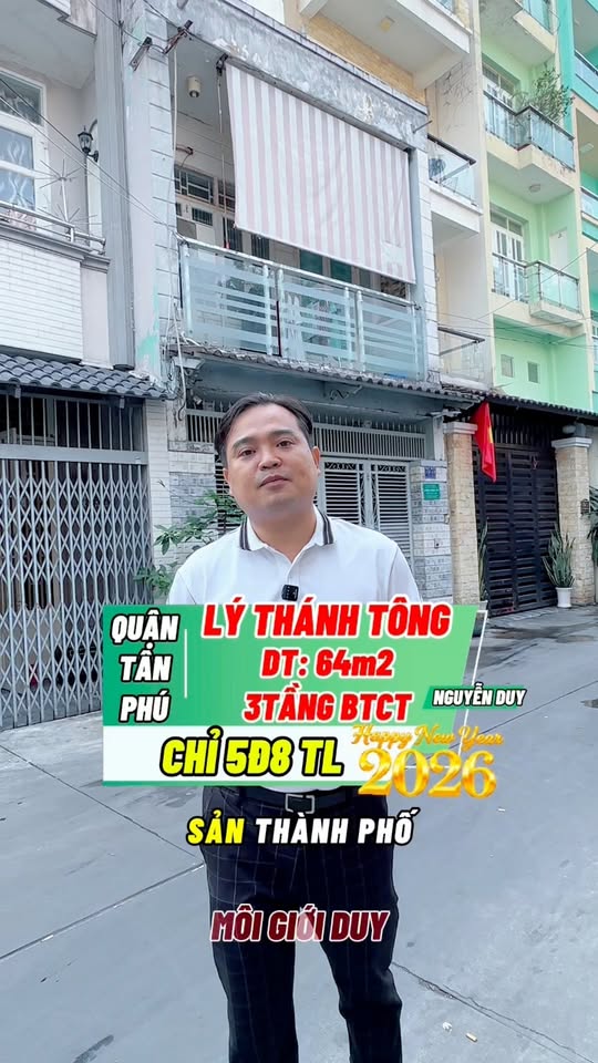 Nhà phố Lý Thánh Tông Tân Phú 64m²/9.85 tỷ - Mặt tiền kinh doanh