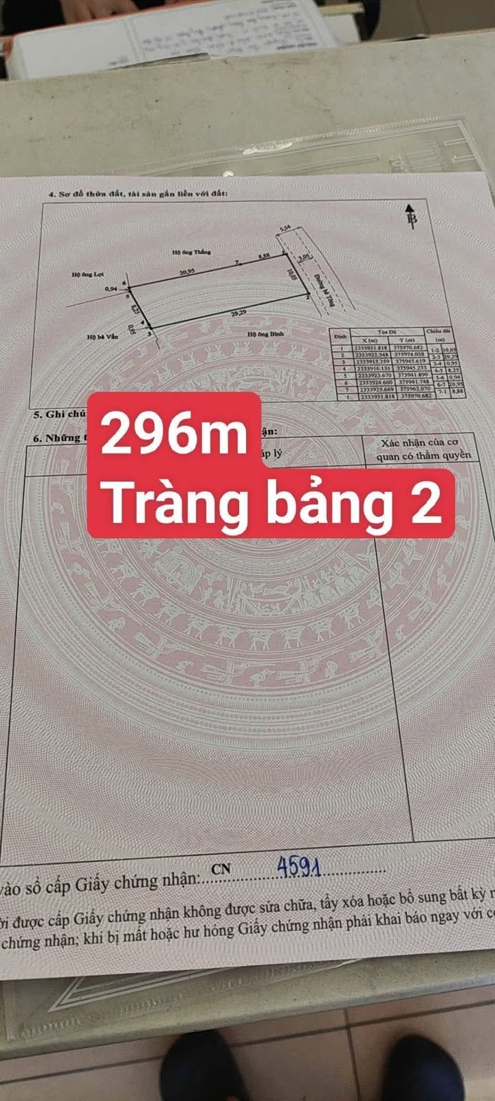 Đất nền Mạo Khê, Đông Triều 296m² - Sổ đỏ chính chủ, view sông Cấm!