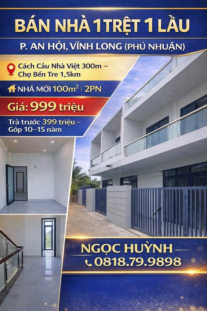 Nhà phố Phường An Hội 100m² giá 999 triệu - Sẵn sàng ở ngay!