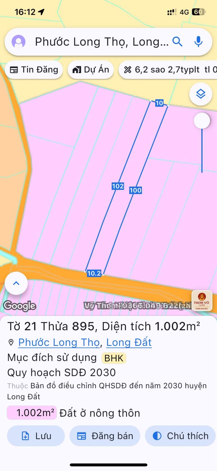 Đất nền KCN Đất Đỏ 360m² giá 1.2 tỷ - Tiềm năng tăng giá!