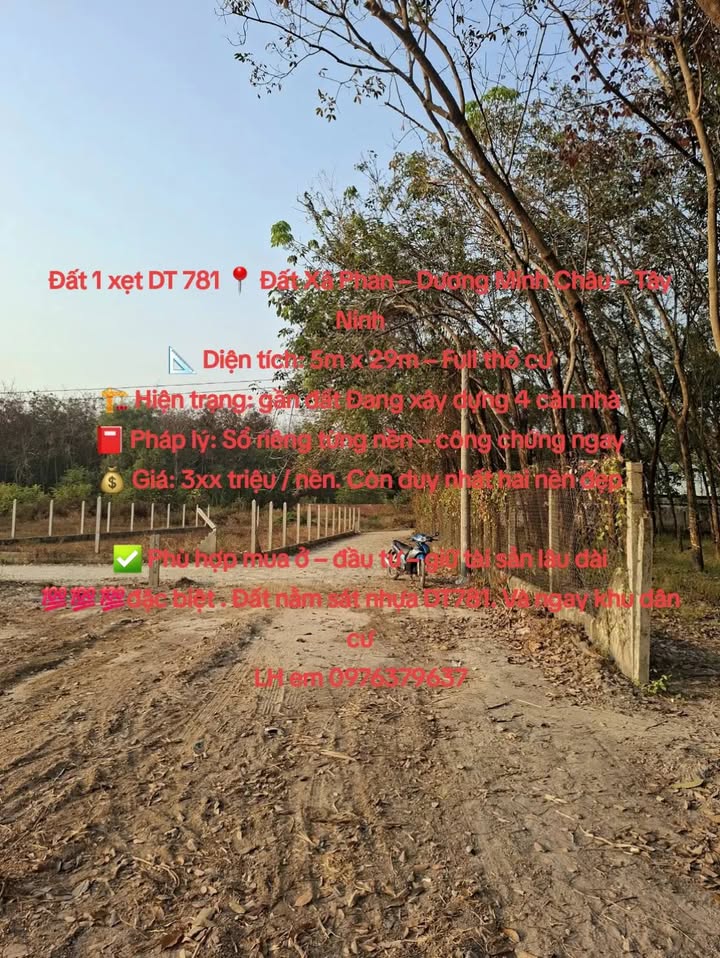 Đất Nền Sổ Riêng MT ĐT781, Dương Minh Châu, Tây Ninh - 3xx Triệu