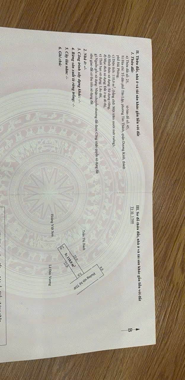 Bán Đất Nền 550m² Phường Tân Thành, Dương Kinh - Sổ Đỏ Sẵn Sàng