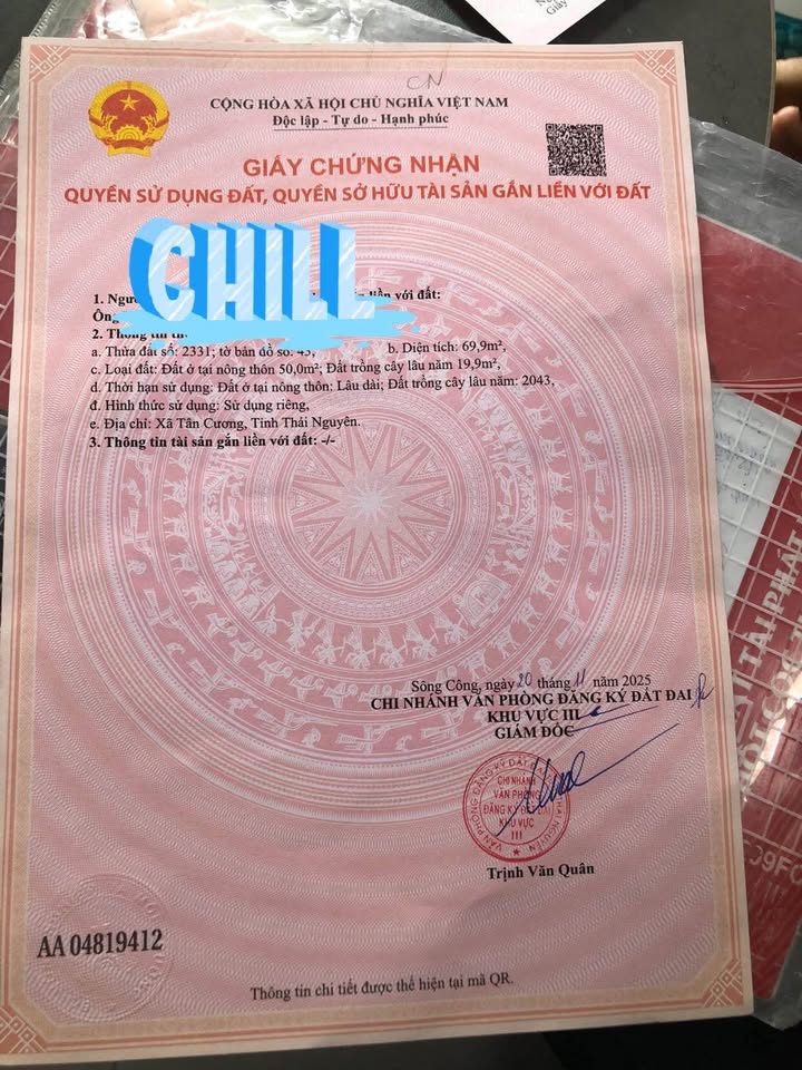 Đất nền Tân Cương Thái Nguyên 69.9m² - Tiềm năng tăng giá vượt trội!