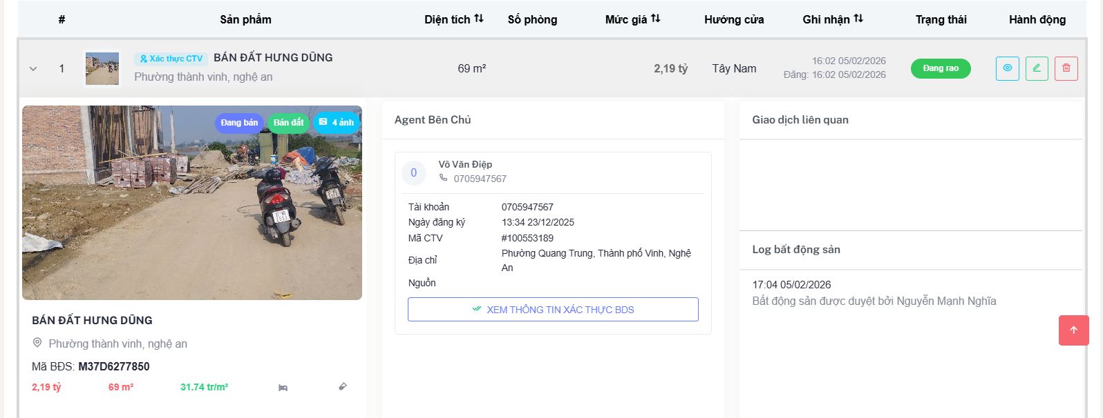 Bán căn hộ chung cư 2 phòng ngủ tại Phường Bến Thủy, Thành phố Vinh