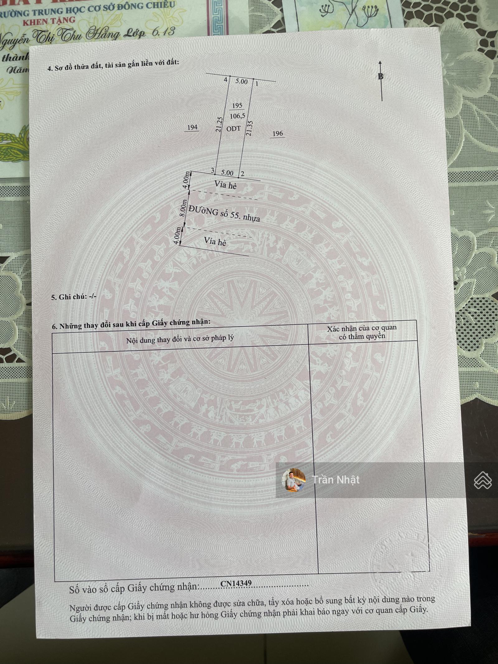 Đất nền Đường Số 55 Phú Tân 106m² - Sổ đỏ chính chủ, bán gấp!