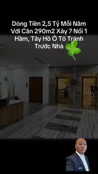 Tòa Văn Phòng Tây Hồ 290m² - Dòng tiền 2.5 tỷ/năm!