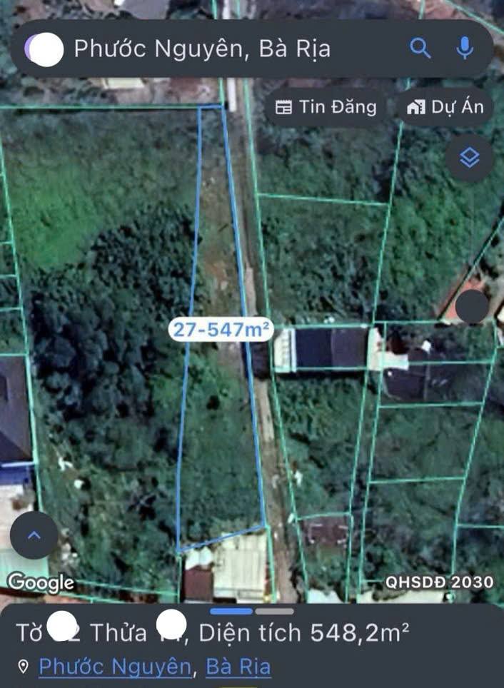 Đất Vàng Phước Nguyên, Bà Rịa - 548m² Sổ Riêng, Ô Tô Tới Đất