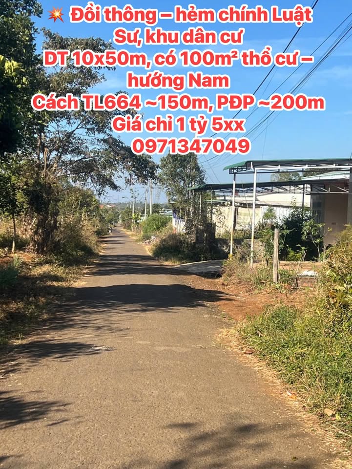 Bán Đất Diên Phú Pleiku 500m² Giá 1.5 Tỷ - Sổ Đỏ Chính Chủ
