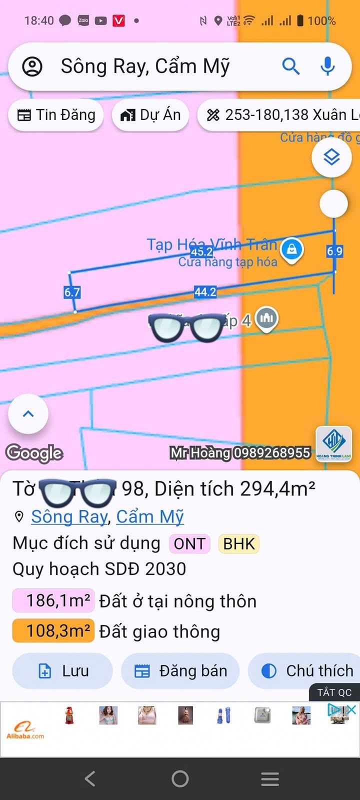 Bán nhà mặt tiền TL 765 Sông Ray 294m² - Vị trí kinh doanh đắc địa!