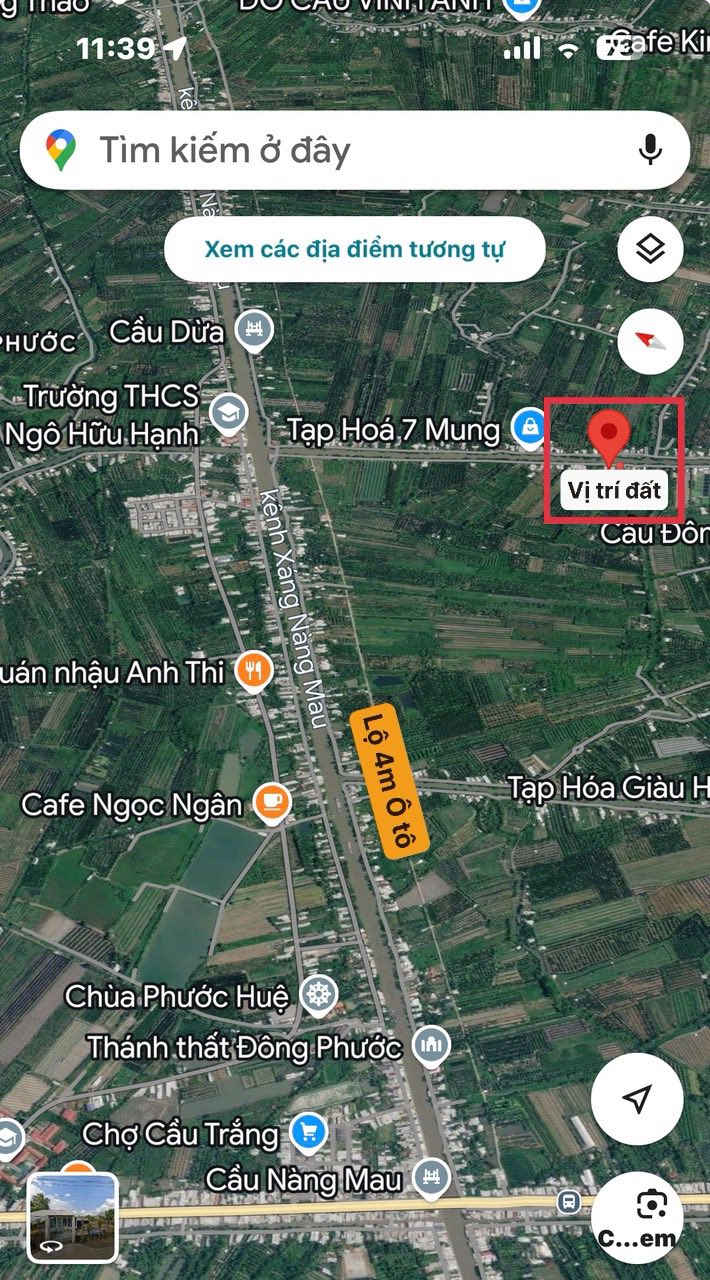 Đất vườn Phú Hữu Châu Thành 504m² giá 390 triệu - View sông cực đẹp!