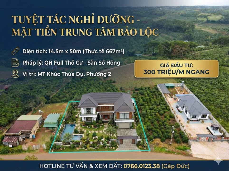 Đất Vườn Bảo Lộc 667m² - Mặt Tiền Thừa Dụ, Sổ Hồng Thổ Cư, Tặng Vàng Khai Xuân