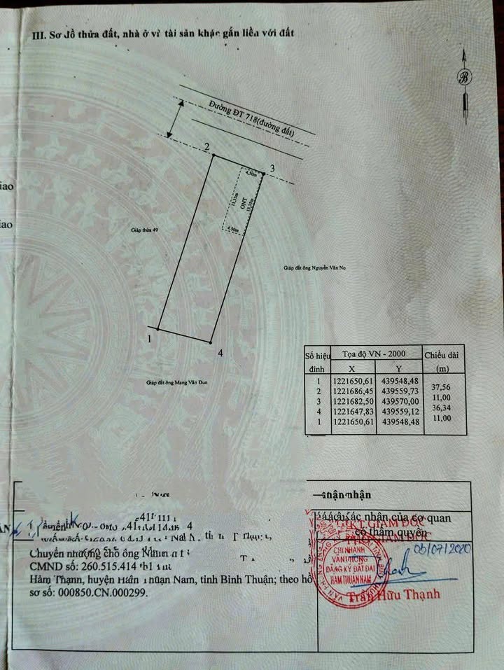Đất nền Hàm Thạnh 644.6m² - Mặt tiền kinh doanh Tỉnh lộ 718