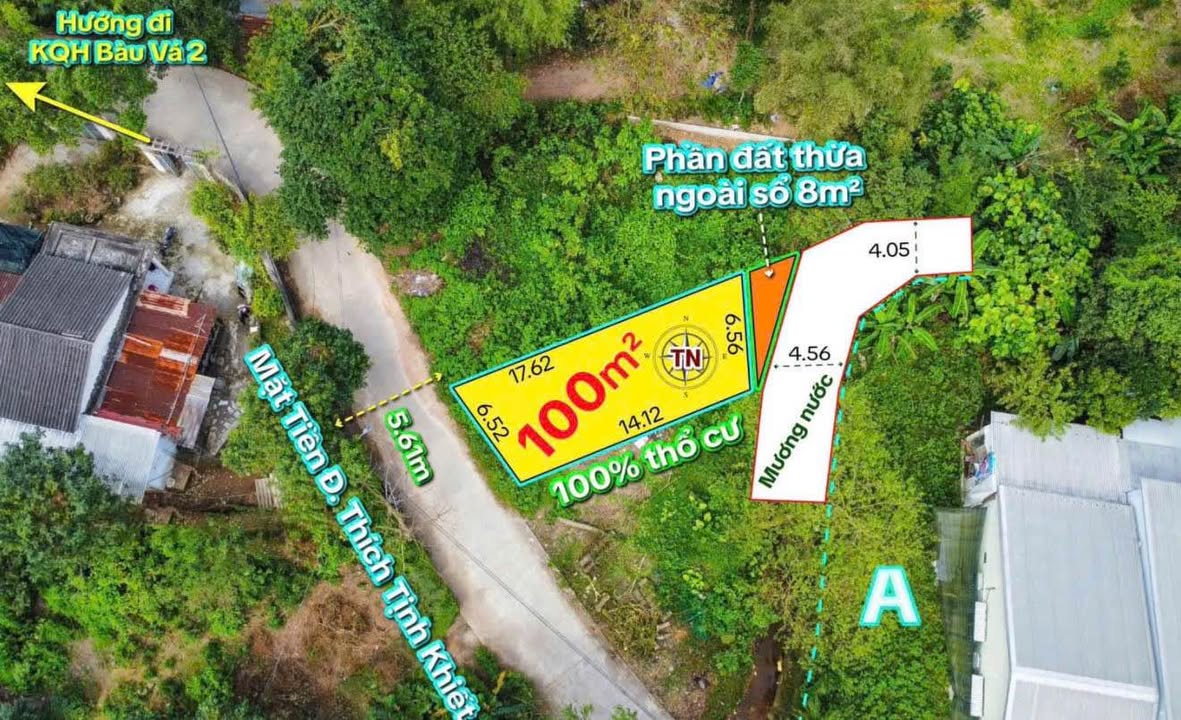 Đất Nền Mặt Tiền Thích Tịnh Khiết, Huế - 100m² Sổ Hồng Riêng, Giá 2.x Tỷ