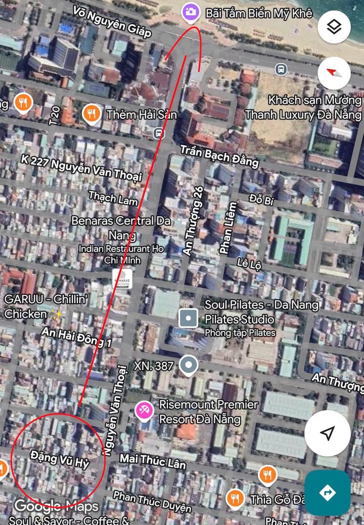 Bán đất mặt tiền Đặng Vũ Hỷ 152m² - Vị trí đắc địa gần biển Mỹ Khê