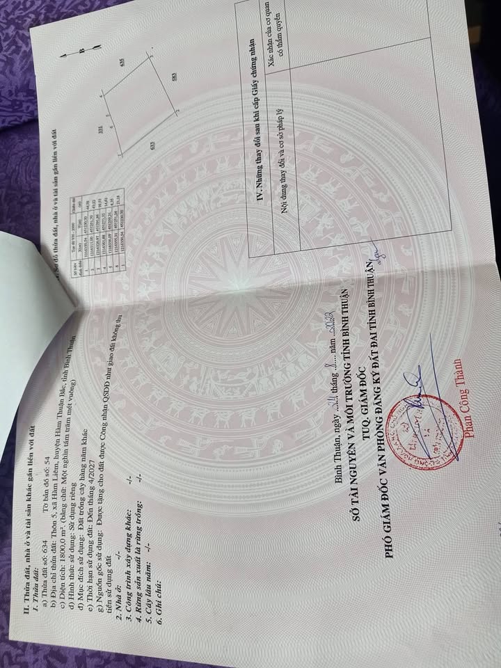 Đất Nền Hàm Liêm - 1800m² Full Thổ Cư, Sổ Riêng Chính Chủ