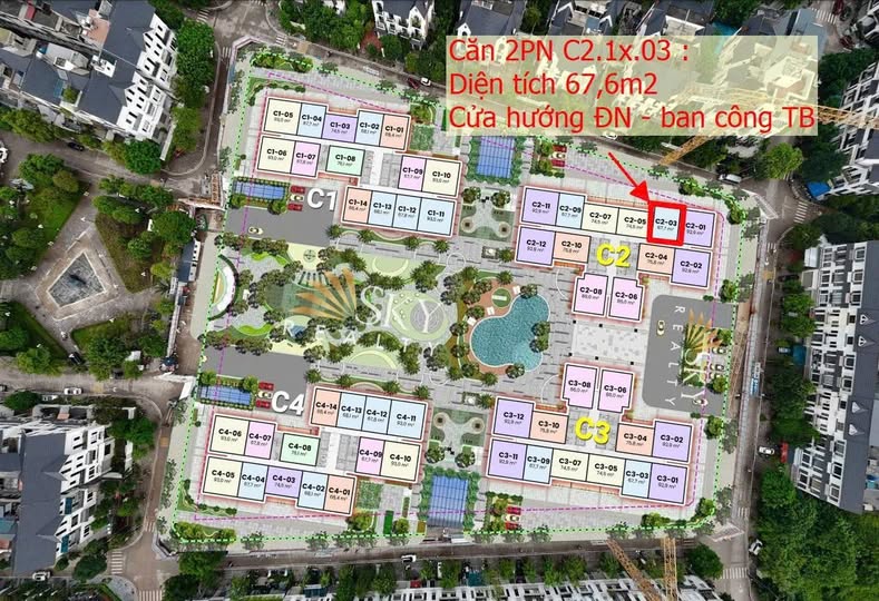 Bán Căn hộ 2PN Xuân Đỉnh, Bắc Từ Liêm - 67.7m² Hướng Đông Nam