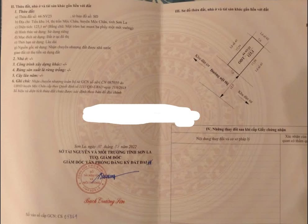 Đất nền Mộc Châu 123m² giá 2 tỷ - Pháp lý rõ ràng!