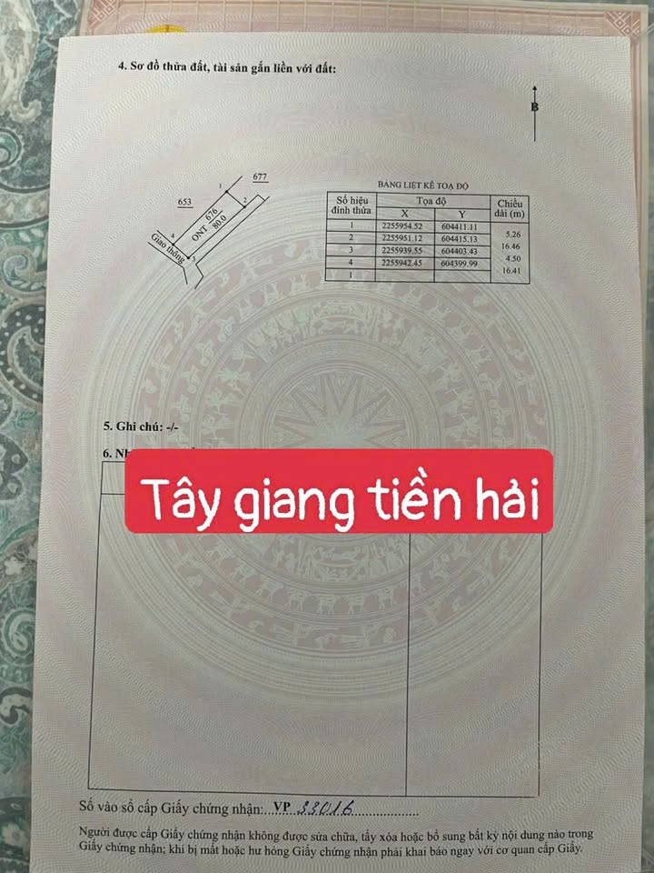 Đất nền Tây Giang Tiền Hải 80m² giá 8xx triệu - Lô góc sổ đỏ sẵn