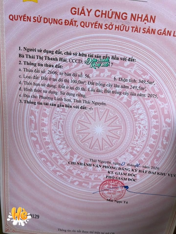 Bán Đất Huống Thượng, Thái Nguyên 349m² - Gần Đường Động Lực