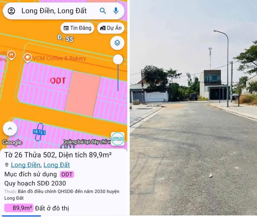 Đất TĐC Cây Qoéo Long Điền 92m² giá 1.89 tỷ - Sổ hồng sẵn!