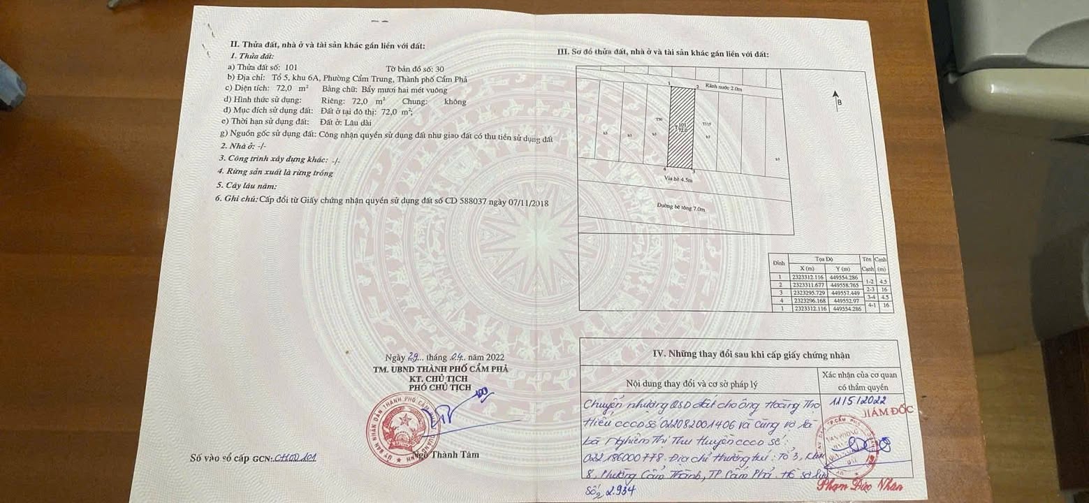 Đất nền Cẩm Trung Cẩm Phả 72m² giá 1.44 tỷ - Vị trí đắc địa!