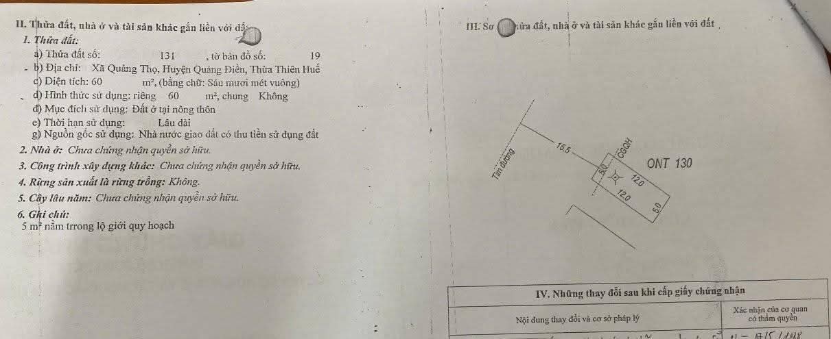 Đất mặt tiền Tỉnh Lộ Quảng Điền 60m² hơn 1 tỷ - Kinh doanh đỉnh!